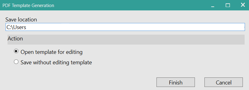 Picture showing the Save Temporary Word Template Dialog Box.